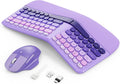 Ergonomic Wireless Keyboard Mouse, Mechanical Gaming Set with Wrist Rest | Compatible With All windows and Type C