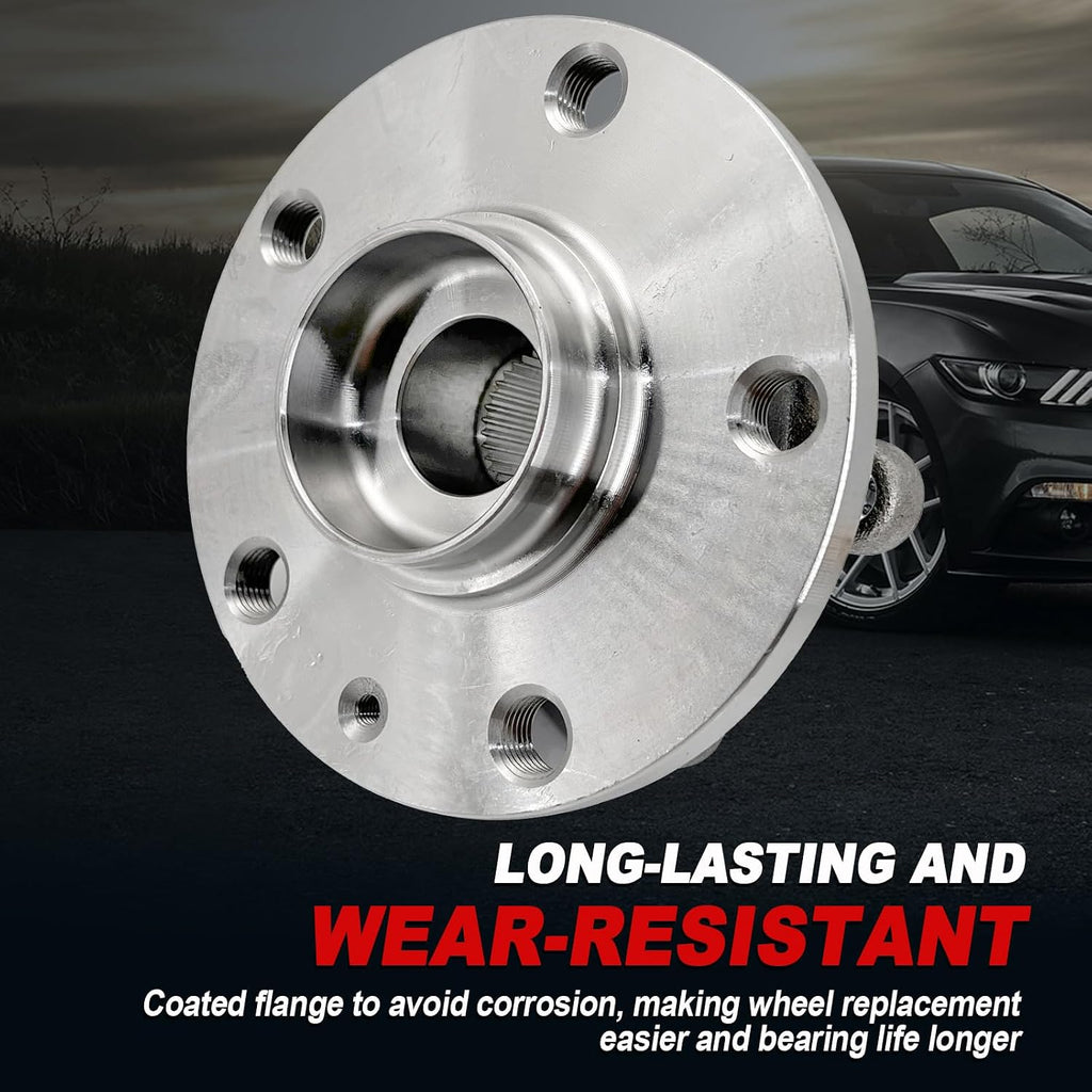 Pair 513253 FWD/AWD Front Wheel Bearing Hub Assembly Compatible with Audi A3 Q3 TT, Hub Bearing for VW Beetle CC EOS Golf GTI Jetta City Passat 06-22, R32 Rabbit 06-09, for Tiguan 09-17, 5 Lug w/ABS