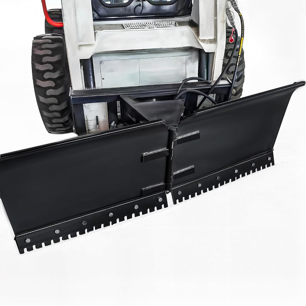 74" Snow Plow Blade Hydraulic Skid Steer Dozer Blade, Universal Skid Steer Attachment, Adjustable, Hydraulic Dozer
