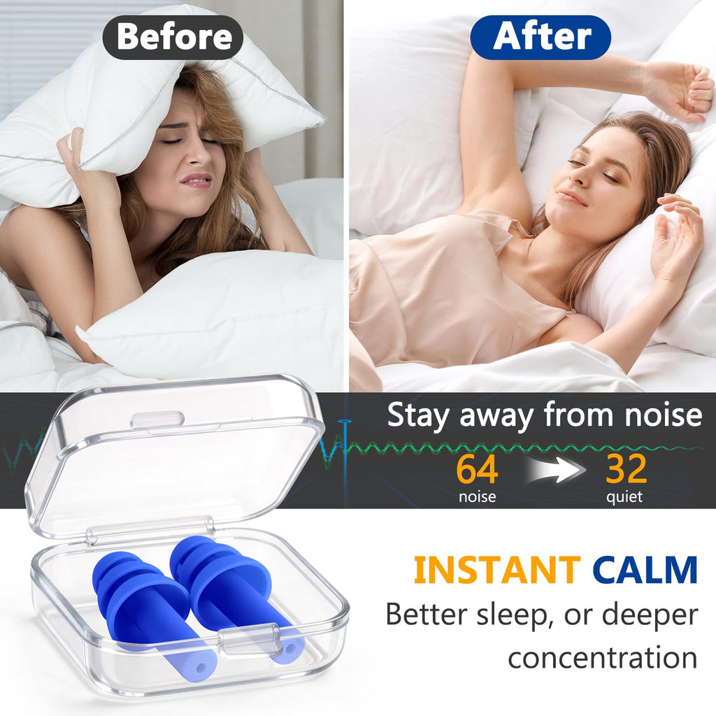 200 Pairs Reusable Silicone Ear Plugs for Sleeping Noise Cancelling