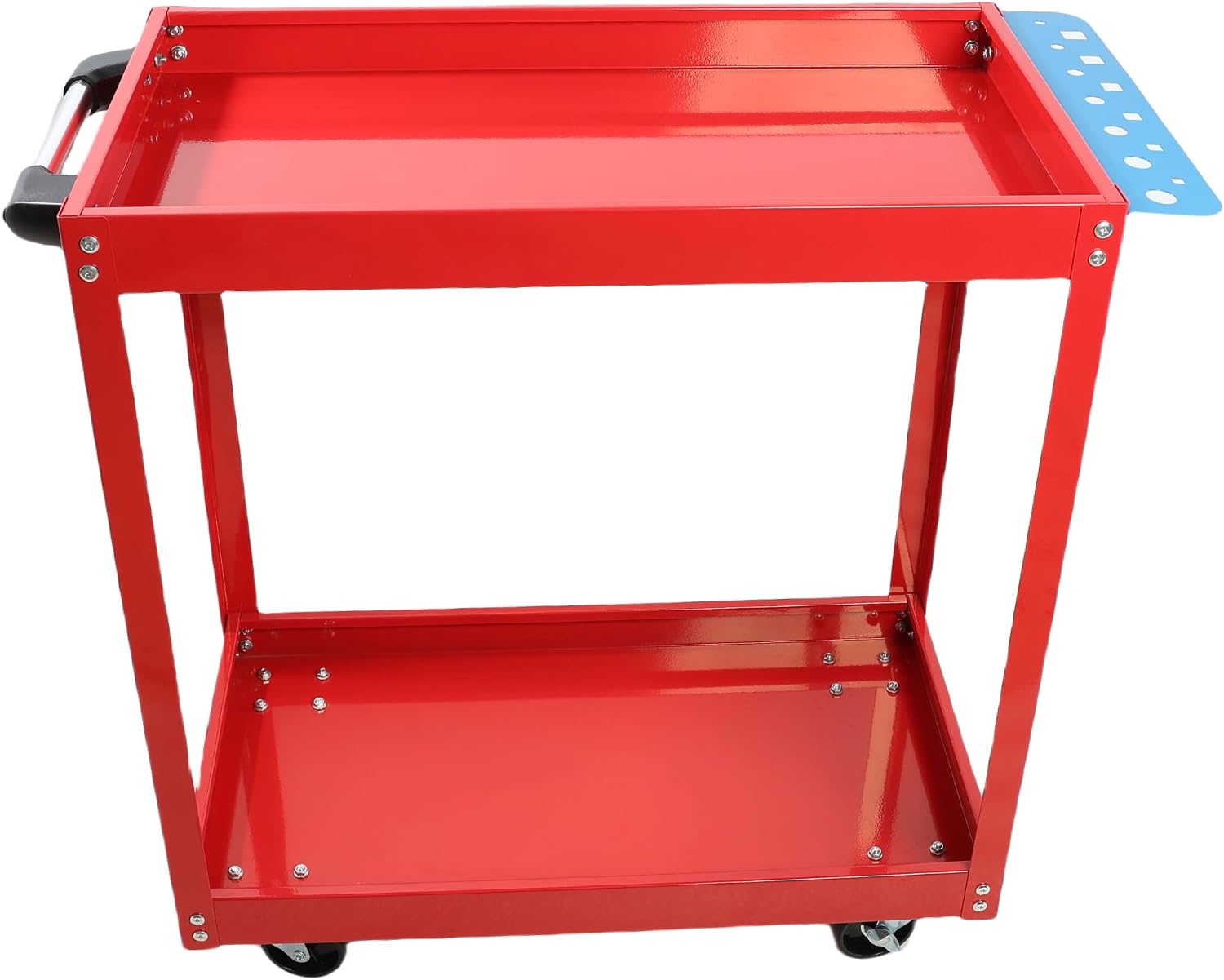 Heavy Duty Tool Cart on Wheels, 400 LBS Capacity Steel Utility Cart with Lockable Casters, Two-Layer Rolling Service