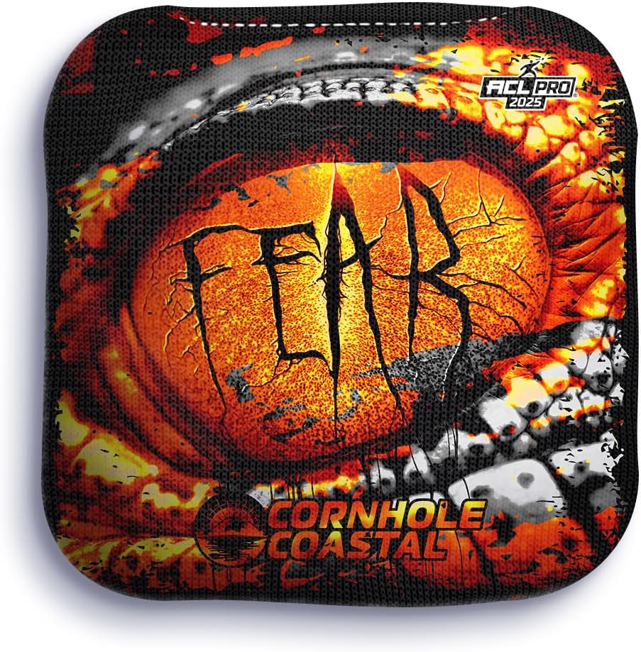 Set of 4 Regulation Professional Corn Hole Bags for Cornhole Toss Games - for All Skill Levels (Fear)