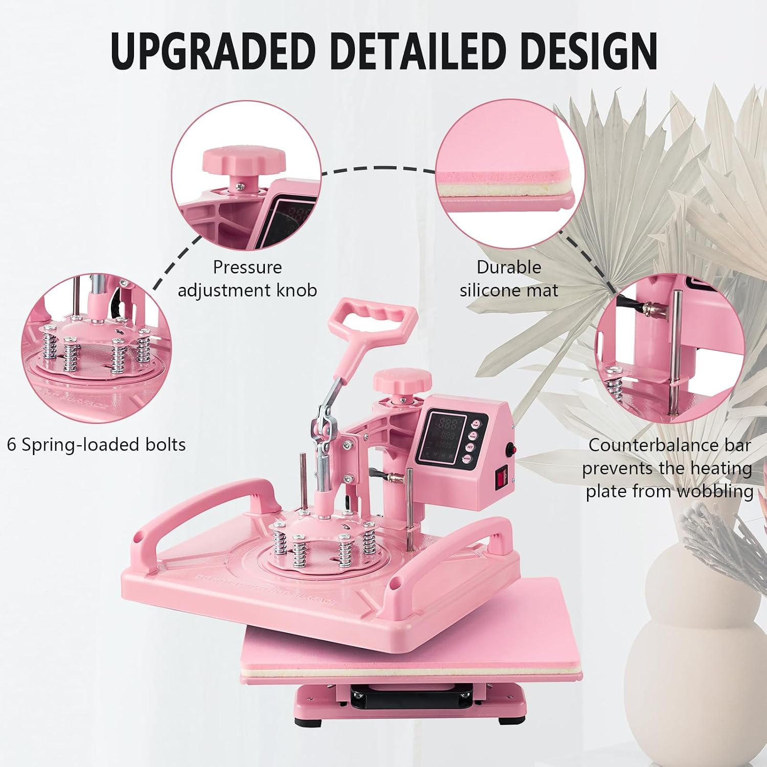 5 in 1 Heat Press Machine 12x15 Inch, Heat Press Machine for T Shirts Hat Cap Mug Plate 360° Swing Away, Sublimation