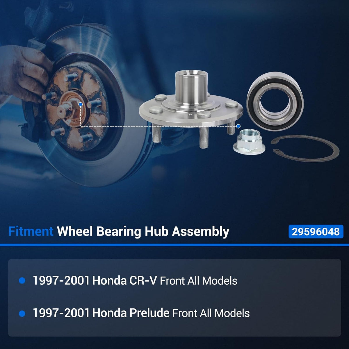 Autoround 29596048 Front Wheel Hub Assembly Fit for 1997-2001 Honda CR-V