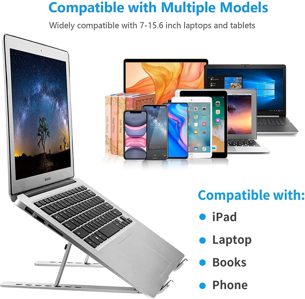 Laptop Stand for Desk, Ergonomic Adjustable Aluminum Foldable Portable Computer Stand, Lecterns & Podiums, Fits