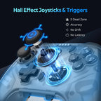 C8 PC Controller - Wireless Bluetooth Gamepad - Hall Effect Joystick RGB Backlit - 1000Hz Polling Rate -Dual Vibrate