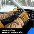 Winter Leather Work Gloves, Warm Thinsulate Lining for Cold Weather Work, 100% Full Grain Cowhide with Abrasion and