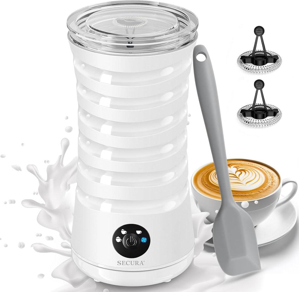 Electric Milk Frother, Automatic Milk Steamer, 4-IN-1 Hot & Cold Foam Maker-8.4oz/240ml Milk Warmer for Latte