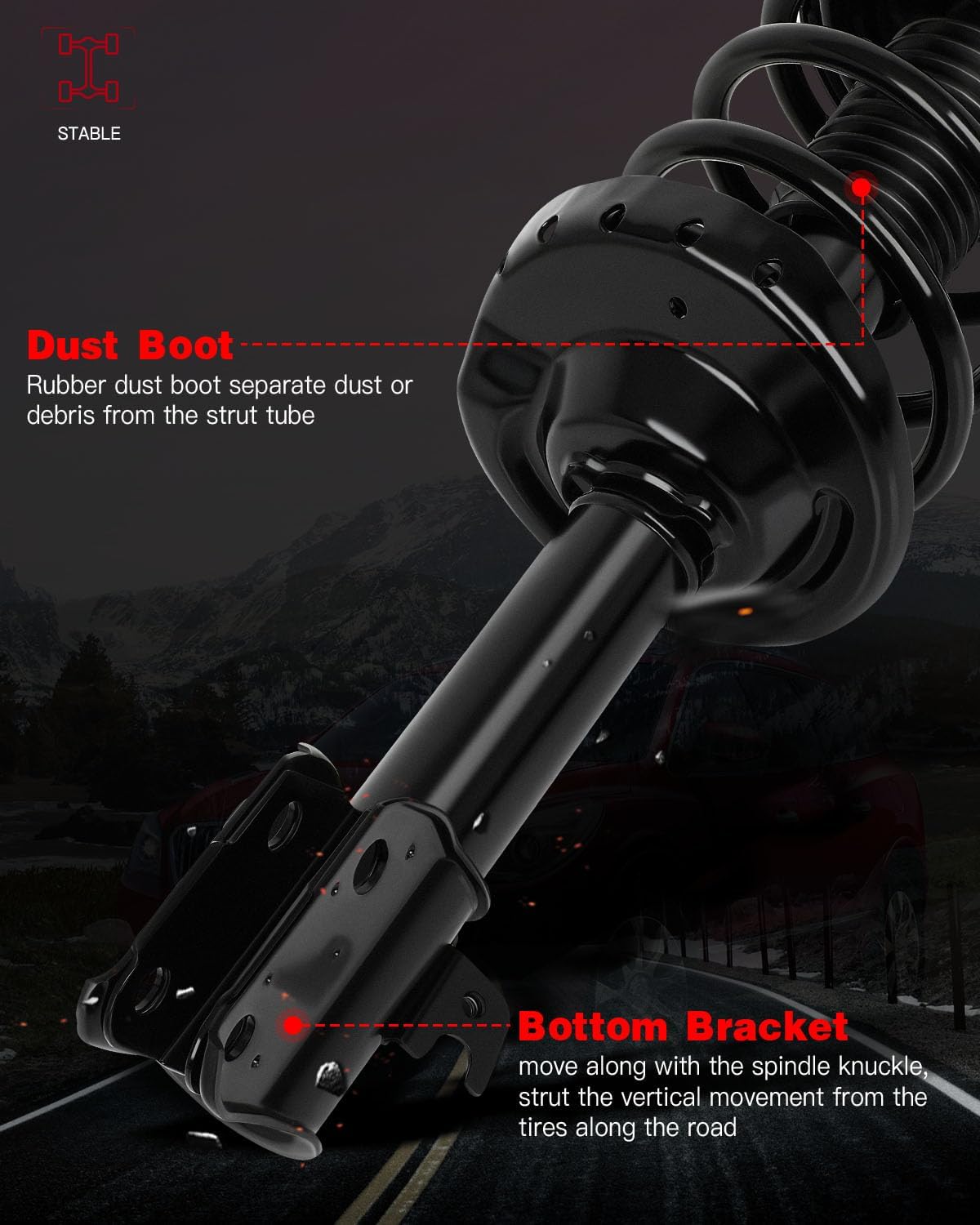 GDSMOMTU Strut Shock Assembly 2010-2012 for Subaru for Outback 2.5L/3.6L