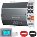 2000W Pure Sine Wave Inverter 12V DC to 120V AC Converter with LCD Remote | 4000W Peak,4AC Outlets, USB & Type-C