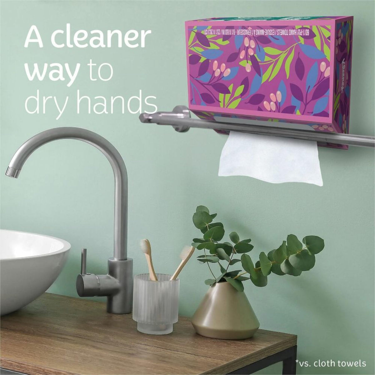 Hand Towels, Single-Use Disposable Paper Towels, 1 Box, 60 Towels Total