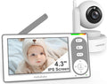 4.3'' Video Baby Monitor with 30 Hours Battery, Remote Pan-Tilt-Zoom Baby Monitor No WiFi, Baby Monitor with Camera