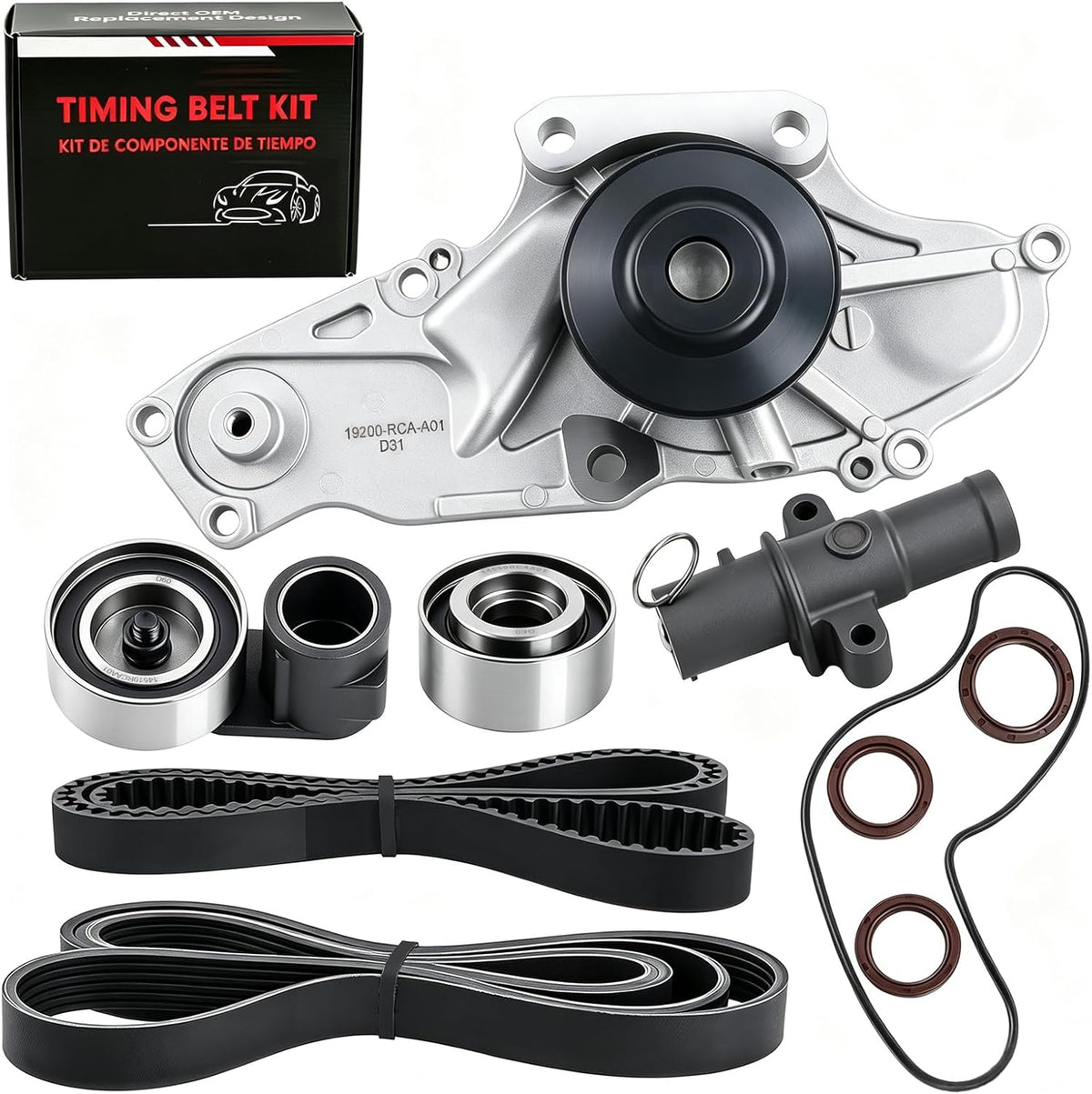 Timing Belt Kit with Water Pump Fit for 2003-2018 Accord Odyssey Pilot MDX
