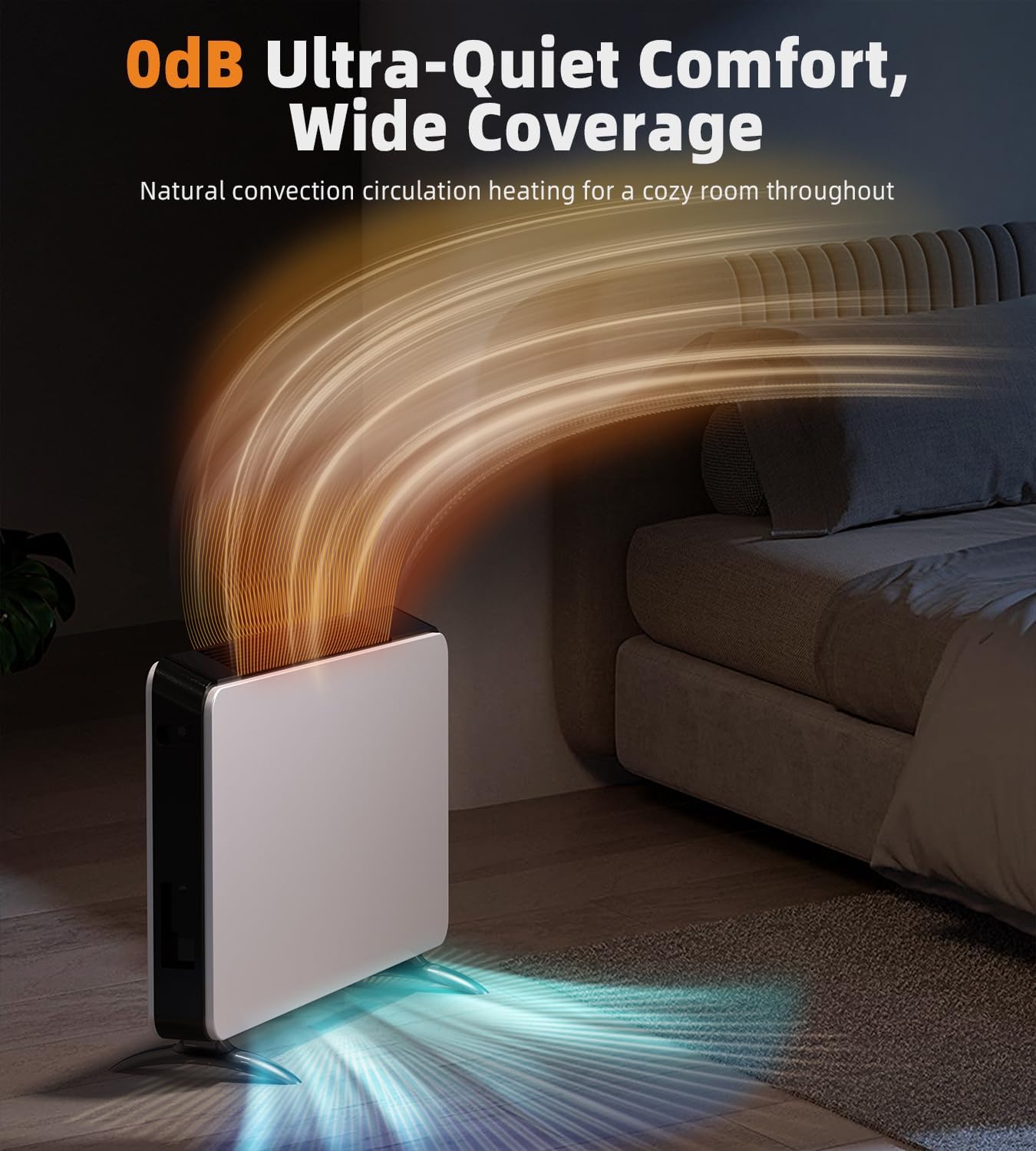 Convection Space Heaters for Indoor Use Large Room, 1500W Infrared Room Heater with Remote, 24Hrs Timer, Electric