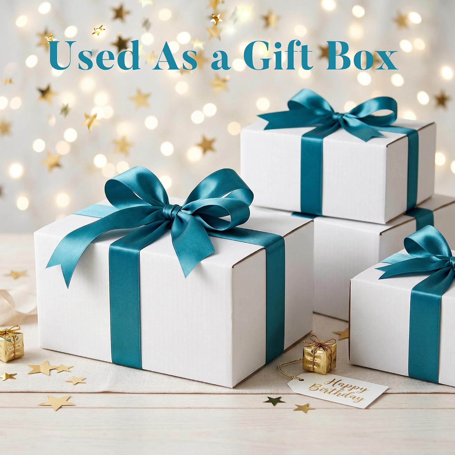 Small Shipping Boxes 8x6x4 Set of 6 | White Corrugated Cardboard, Box for Packaging Small Business Mailing Moving