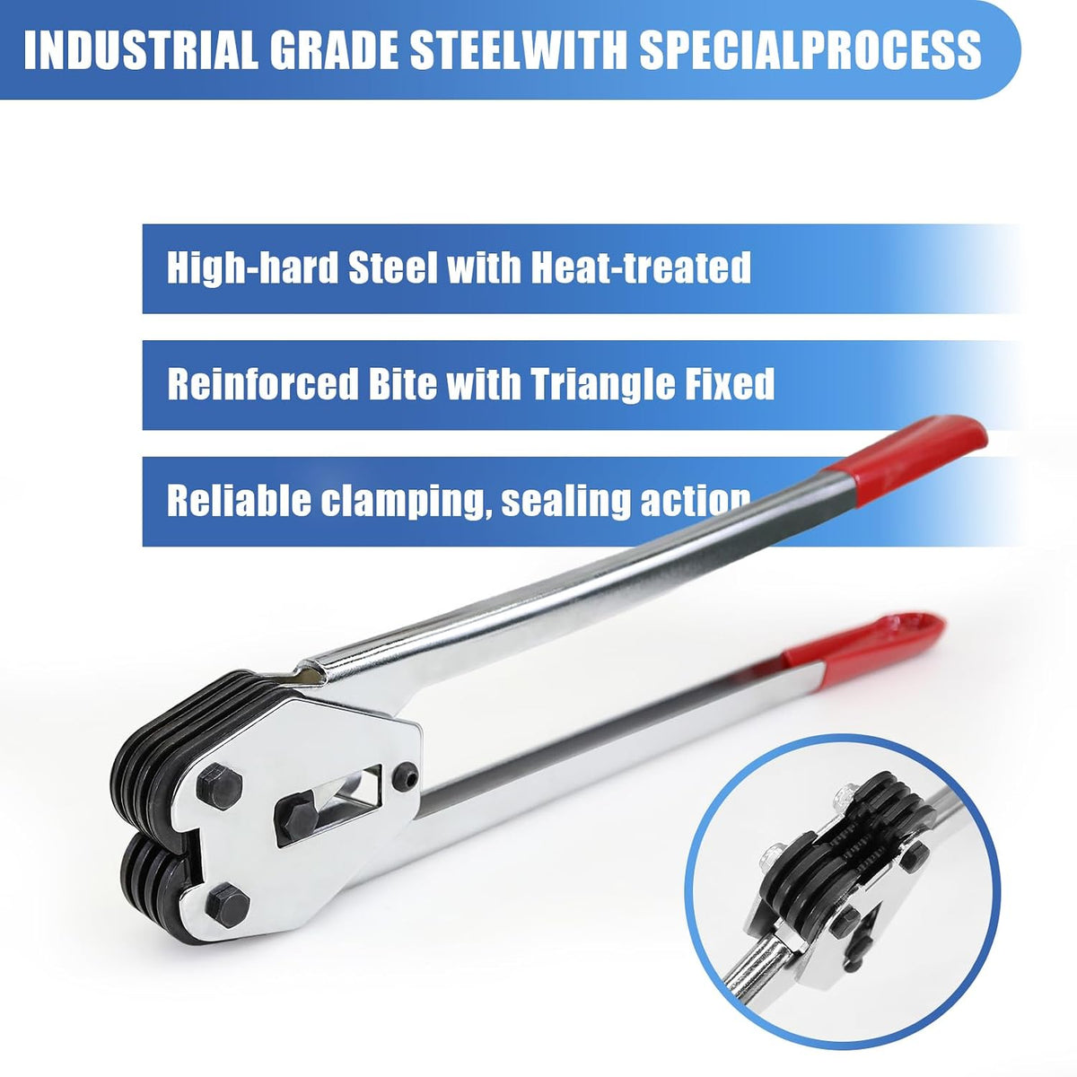 Heavy Duty Banding Strapping Sealer & Crimper for 1/2" Width Polyester Polyproplyn Poly Plastic Strap Manual Tool