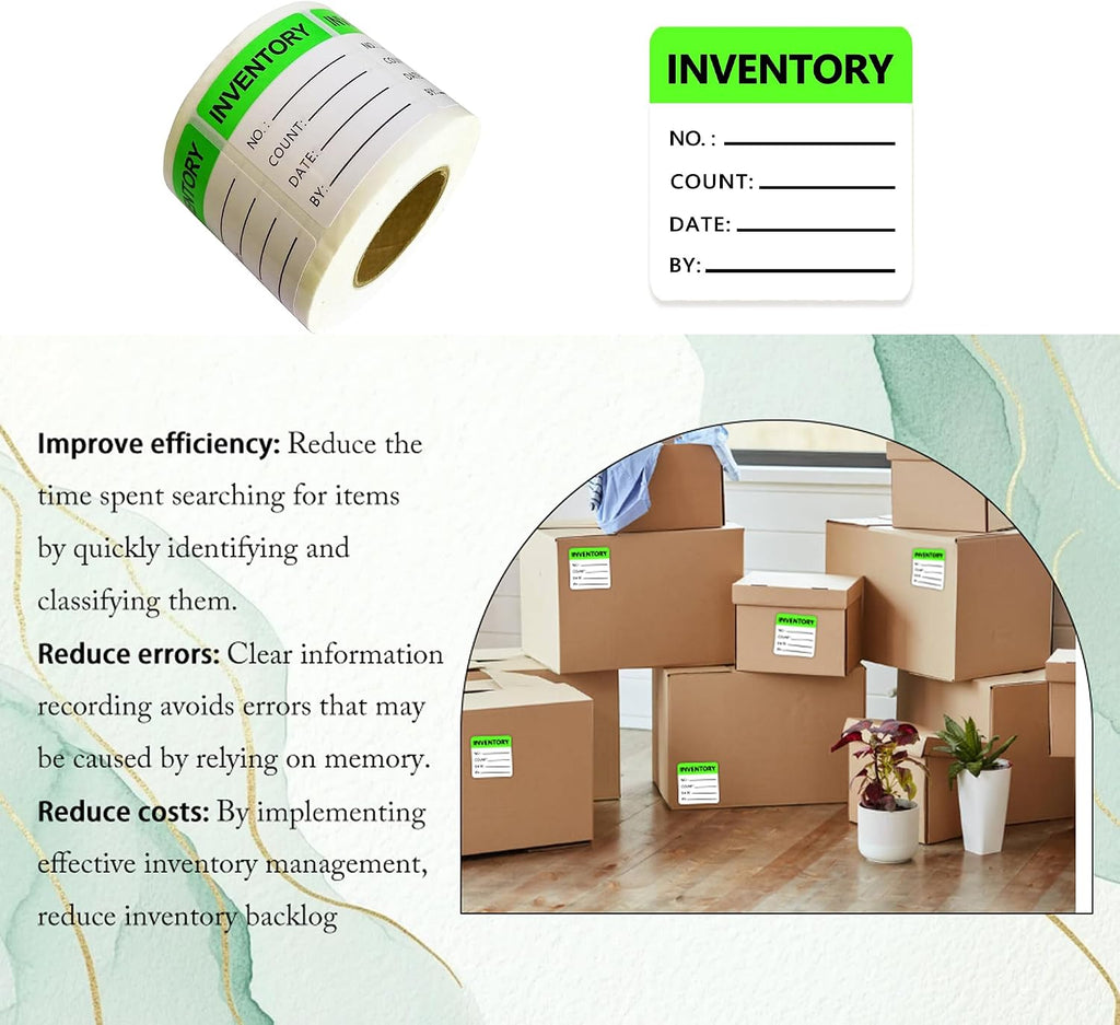 Inventory Label Inventory Organizer Stickers, Green,500 Pcs