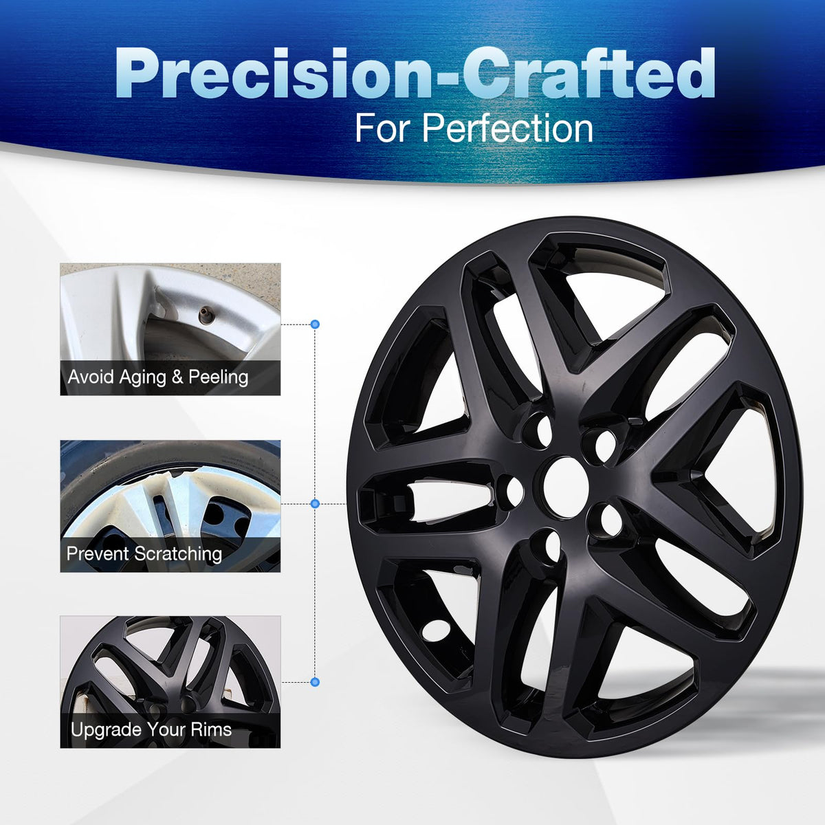 17" Wheel Skins for 2013-2016 Ford Fusion, Snap-on Design.