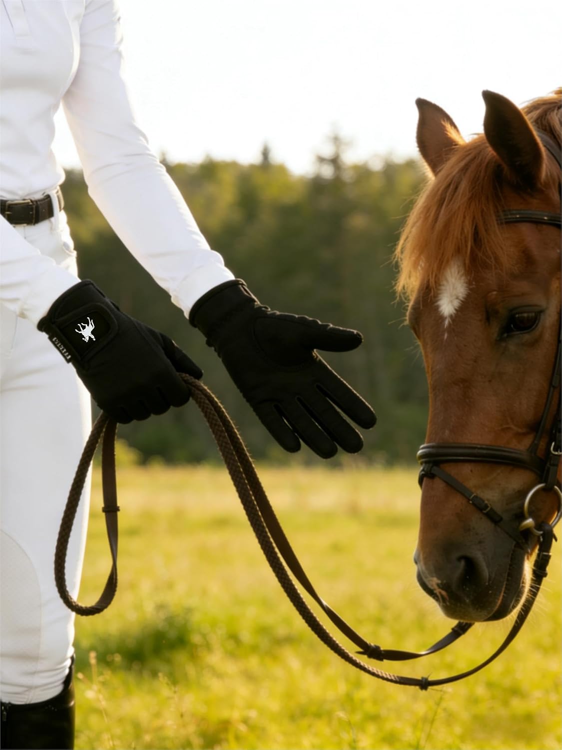 Horse Riding Gloves Equestrian for Women, Mesh Breathable