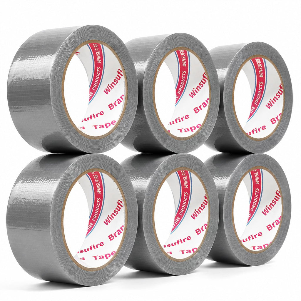 Silver Heavy Duty Duct Tape 2 inches 22 Yards 6 Rolls