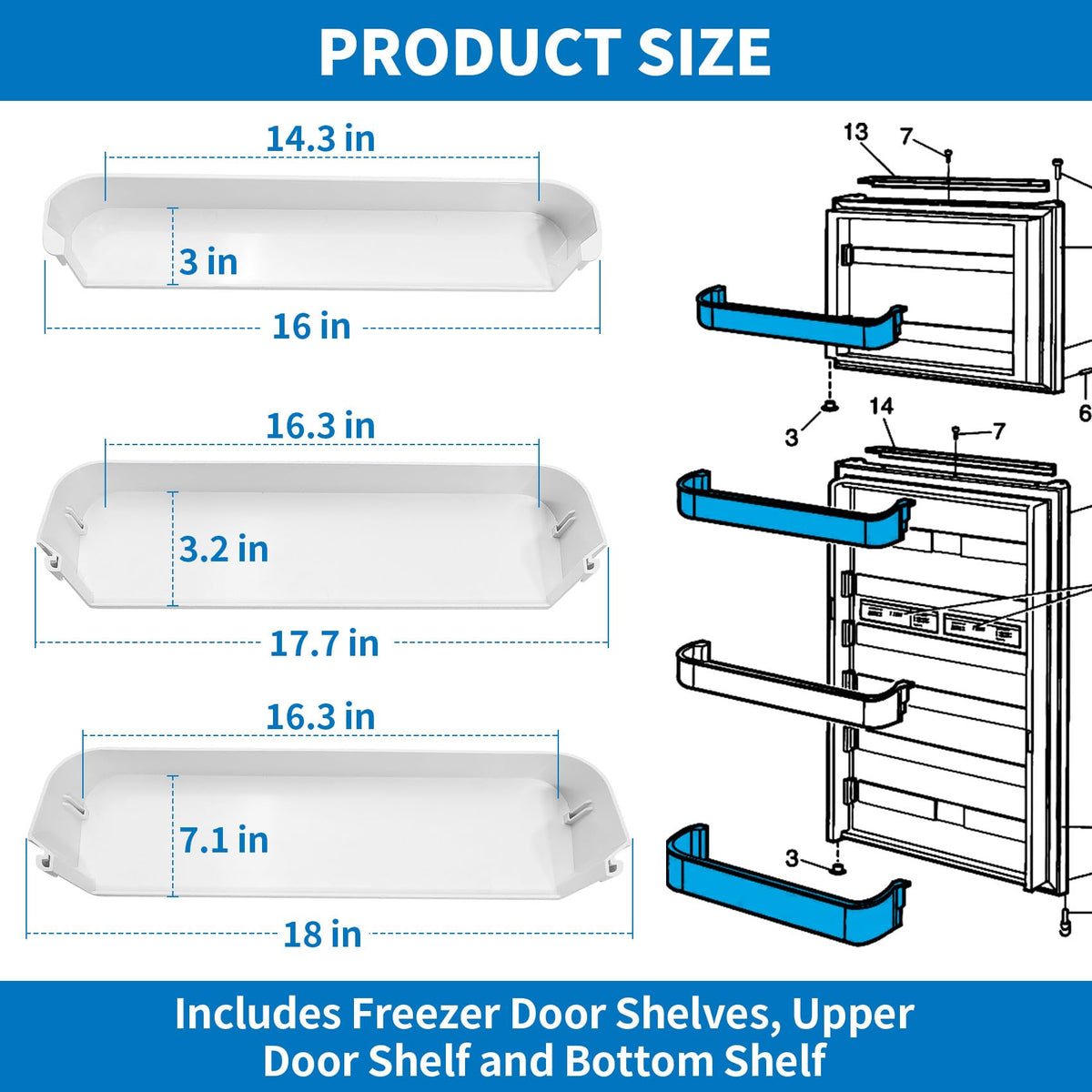 29325760166 RV Refrigerator Door Shelf Kit
