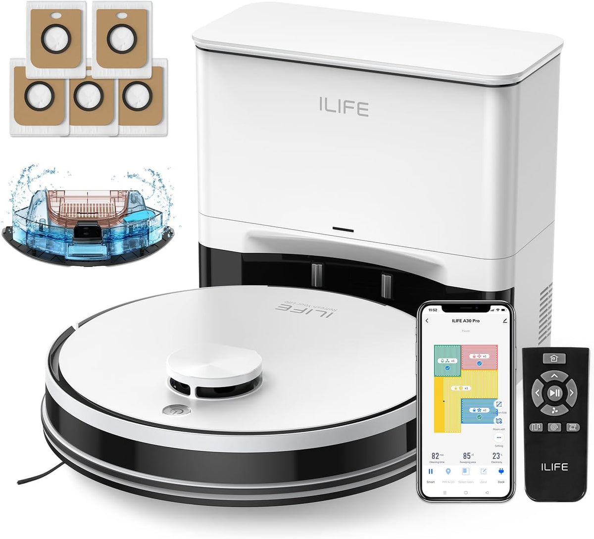 A30 Pro Robot Vacuum and Mop,10000Pa Max Suction | 60 Days Self Emptying, LiDAR Navigation, 150 Min Max, App, Remote