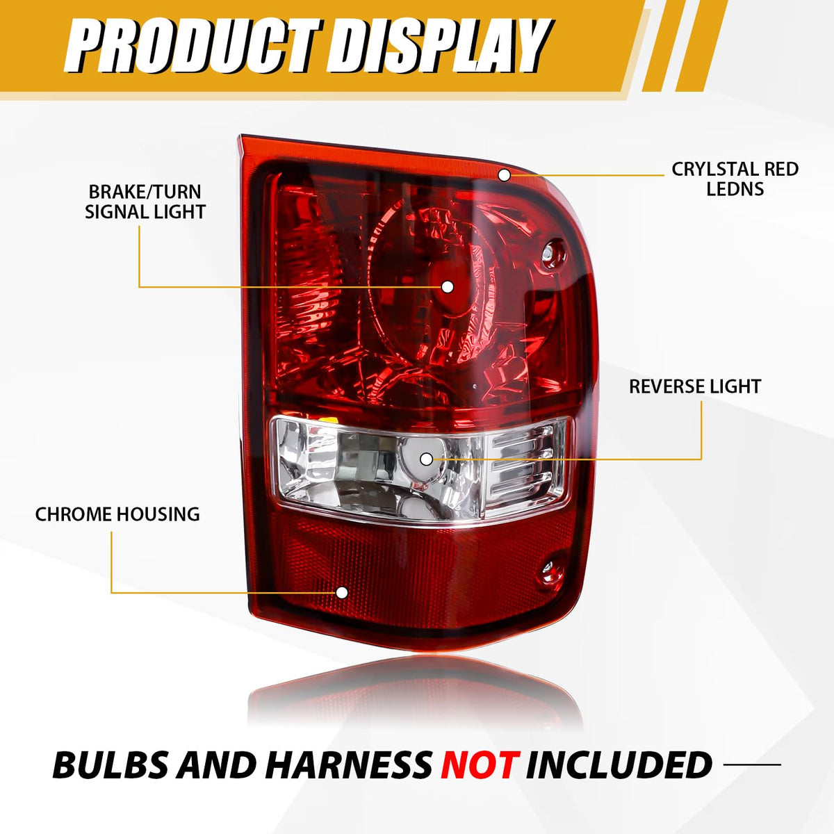 Tail Light Assembly Compatible with Ford Ranger 2001-2011 Halogen Type
