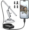 USB-C Digital Microscope 10X-200X for Coin & Electronics Inspection | Handheld Camera with 8 LEDs & Rotating Metal