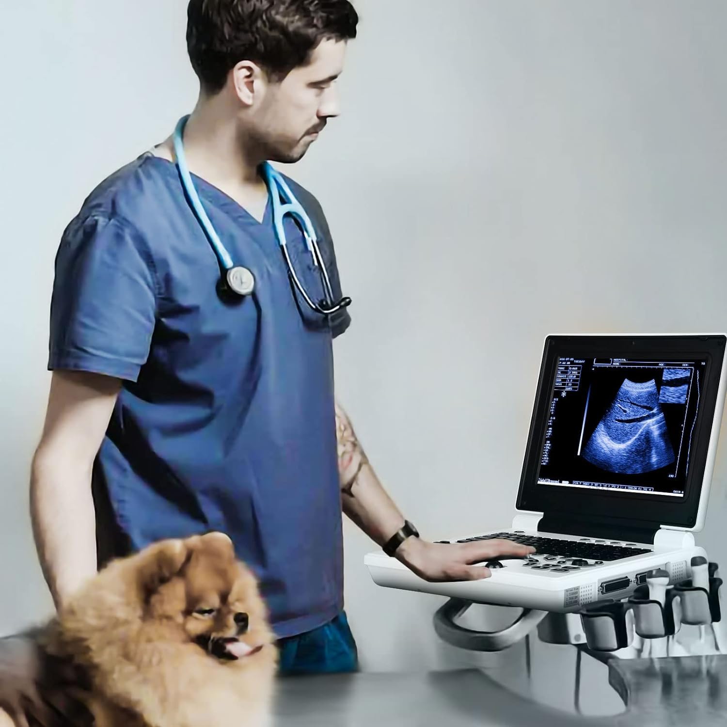 Veterinary Ultrasound Handheld Scanner with 3.5MHz Convex Probes Portable Ultrasound Machine for Pregnancy Animals