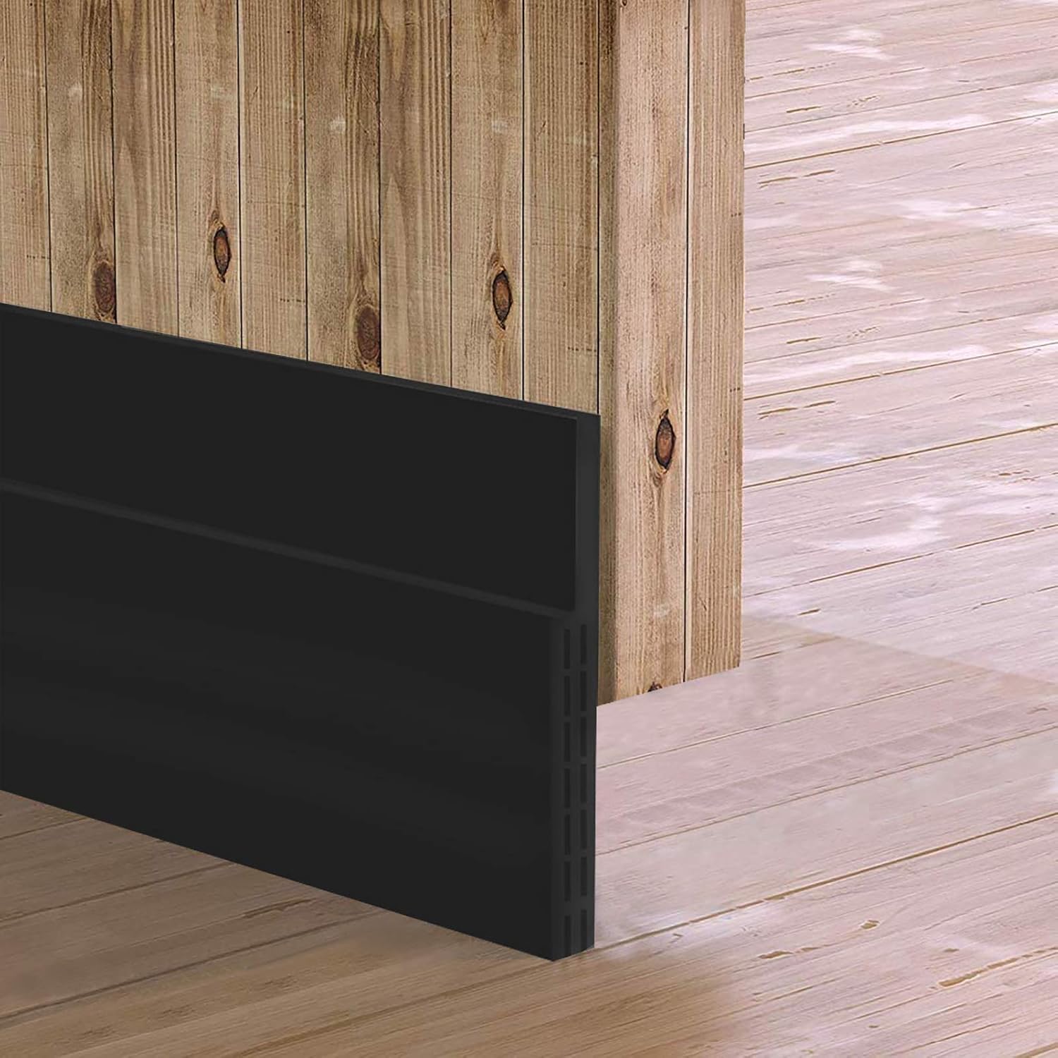 Huge Gap Door Draft Stopper,3.4" W x 39" L Widened Rubber Door Sweep, Black | Designed for Large Gaps - Self-Adhesive