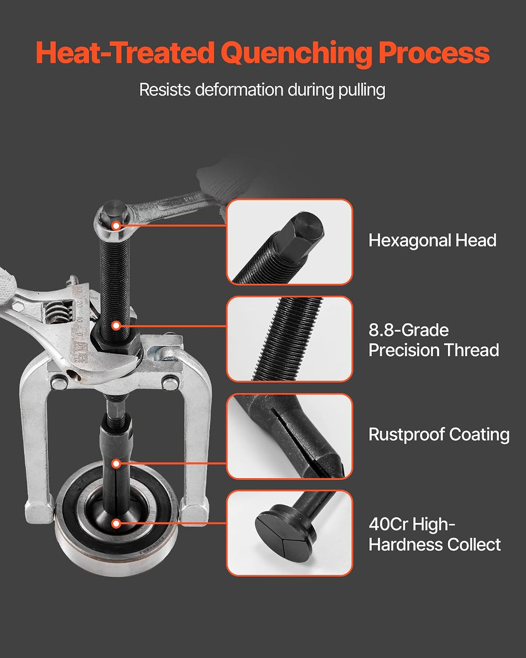 Blind Hole Bearing Puller Set, 16-in-1 Inner Bearing Race and Seal Extractor Kit, 16 PCS Slide Hammer Pilot Insert