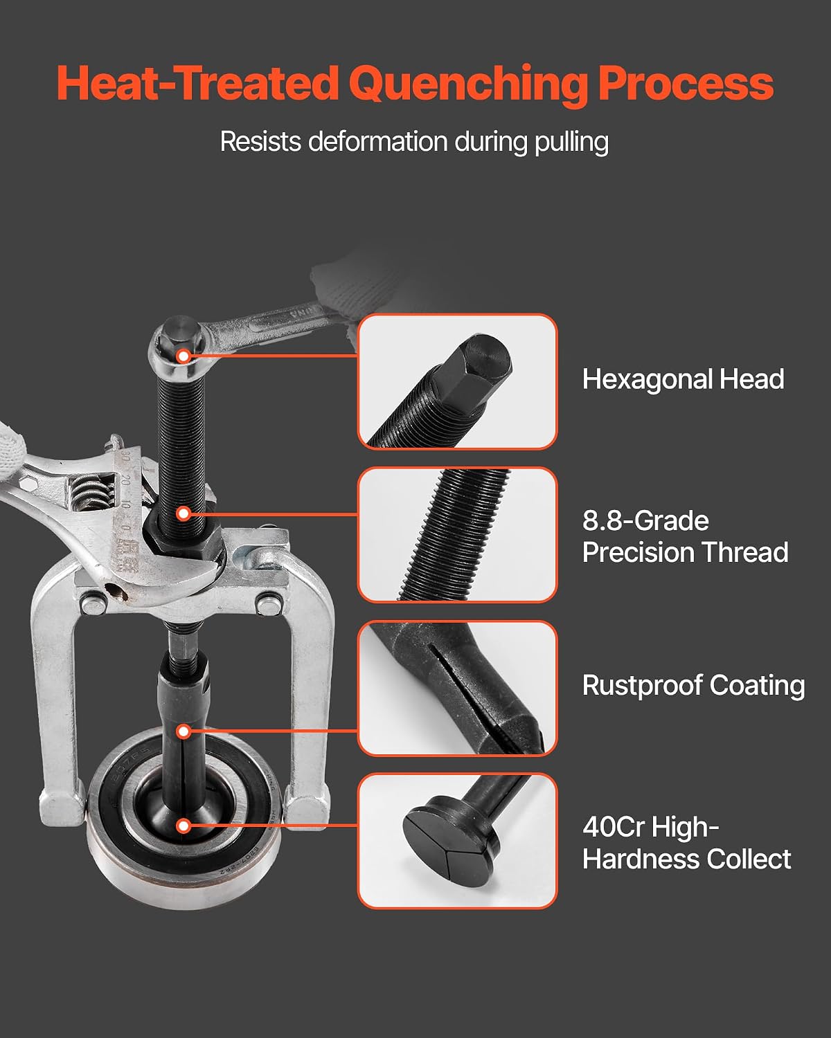 Blind Hole Bearing Puller Set, 16-in-1 Inner Bearing Race and Seal Extractor Kit, 16 PCS Slide Hammer Pilot Insert