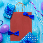 Small Gift Bags with Handles 5.25x3x8 Inch Red 100 Pack Bulk