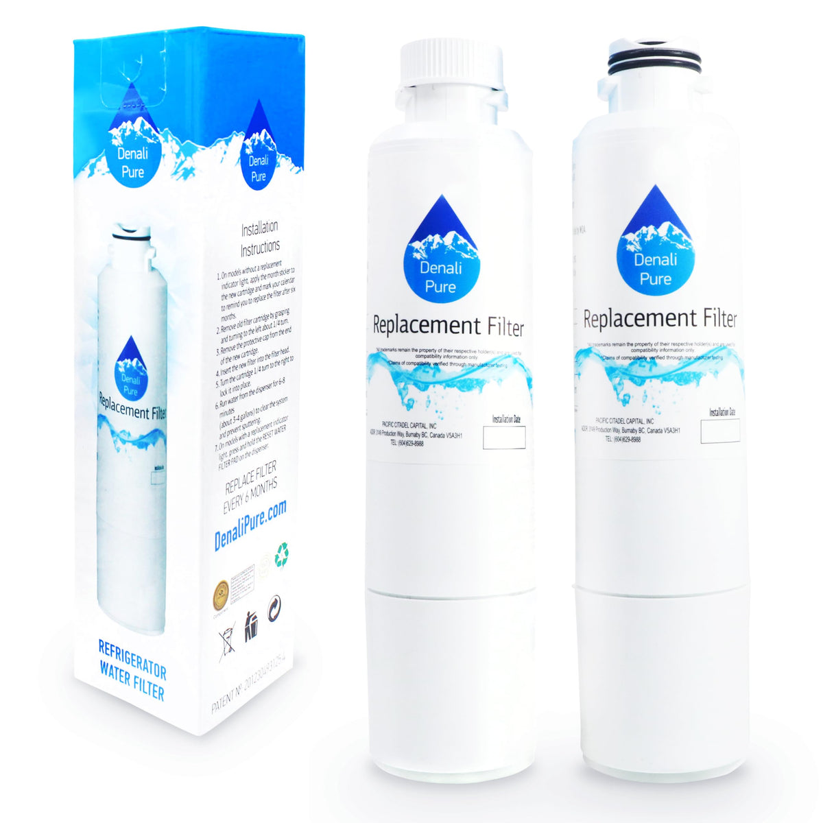 2-Pack Replacement for Samsung RS263 Refrigerator Water Filter