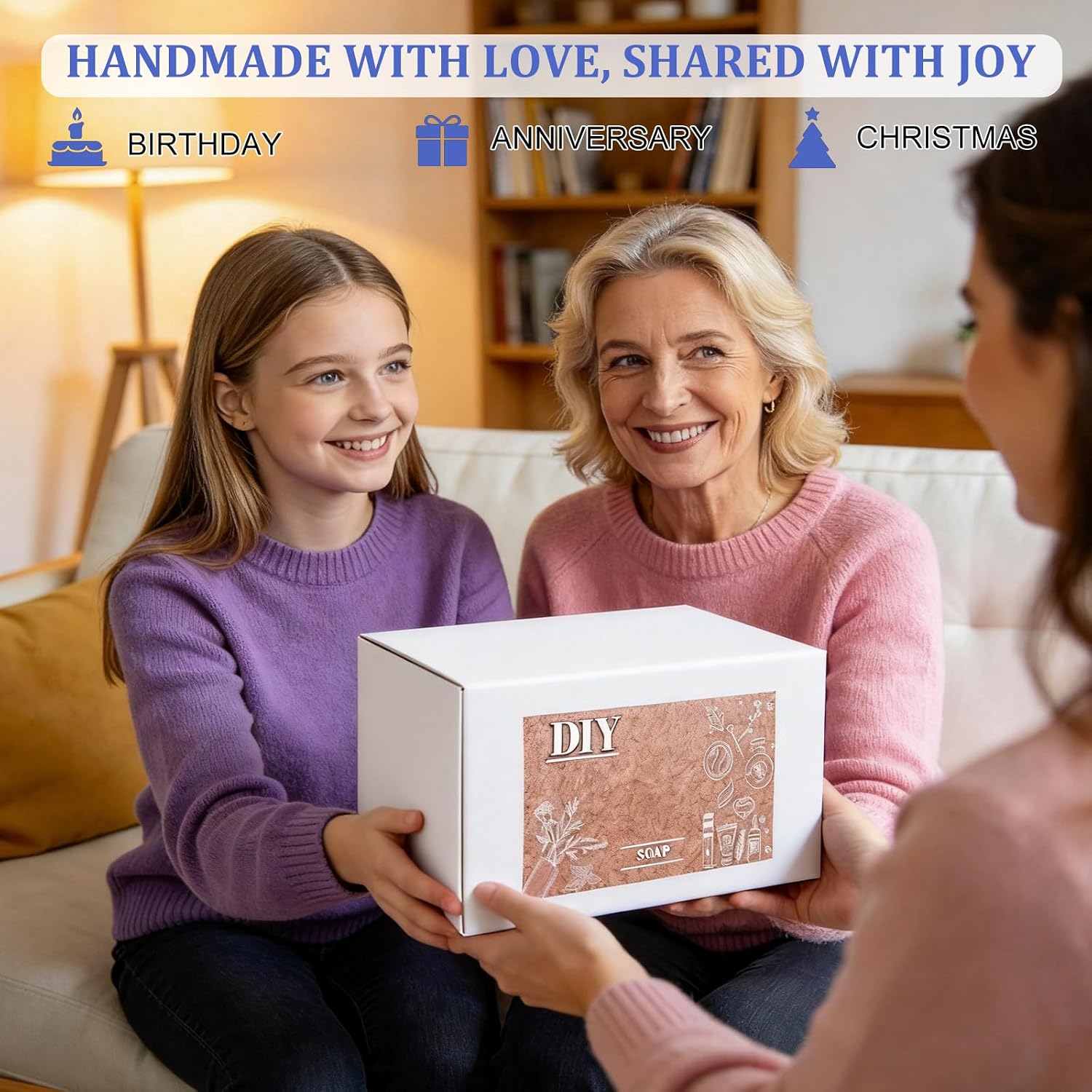 Soap Making Kit for Adults, DIY Soap Making Kit, Melt and Pour Soap Making Supplies, Contains Mould Soap Base