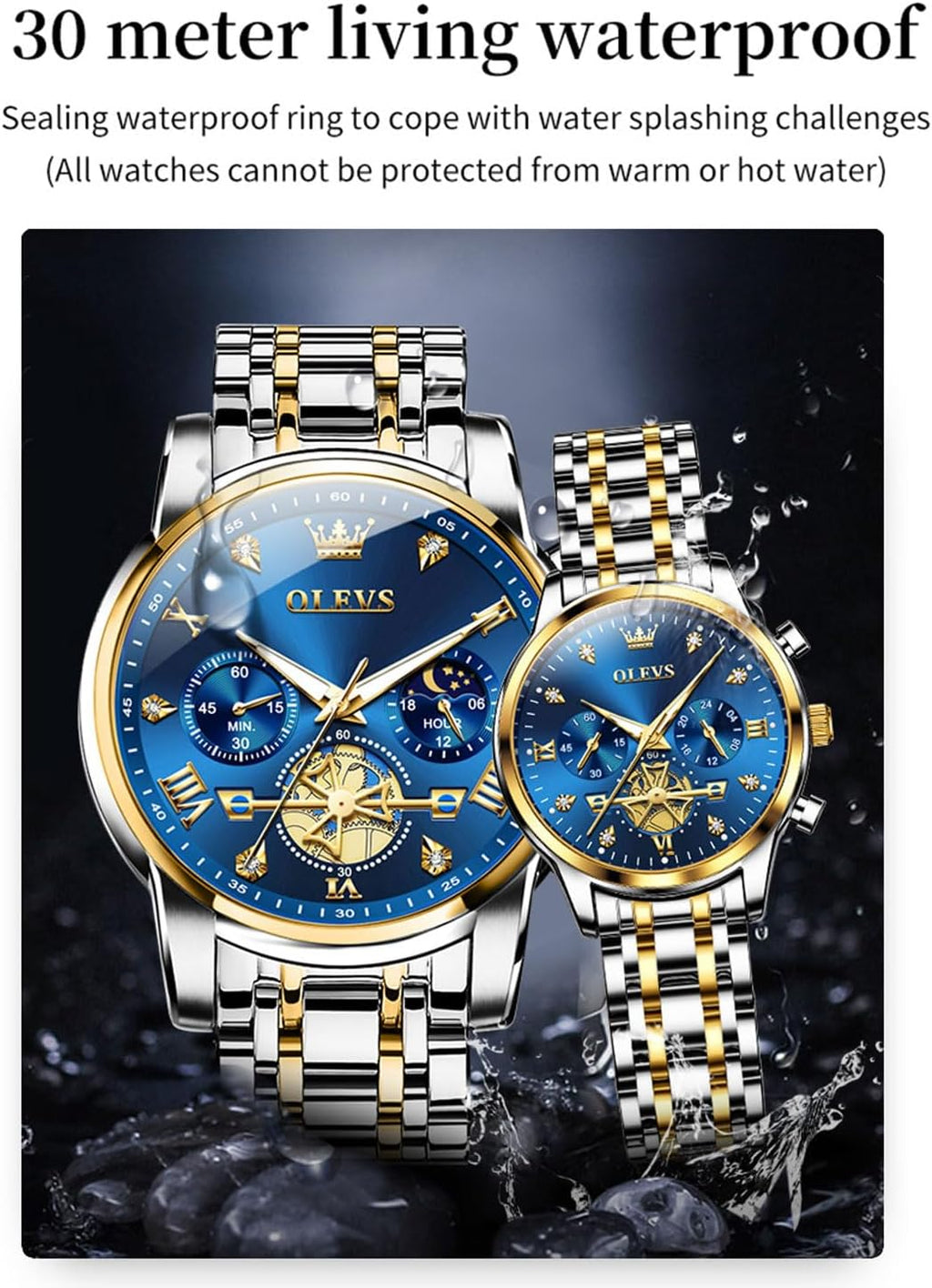 Couple Watch His and Her Set Matching Watch Mens Womens Diamond Romantic Valentine’s Day
