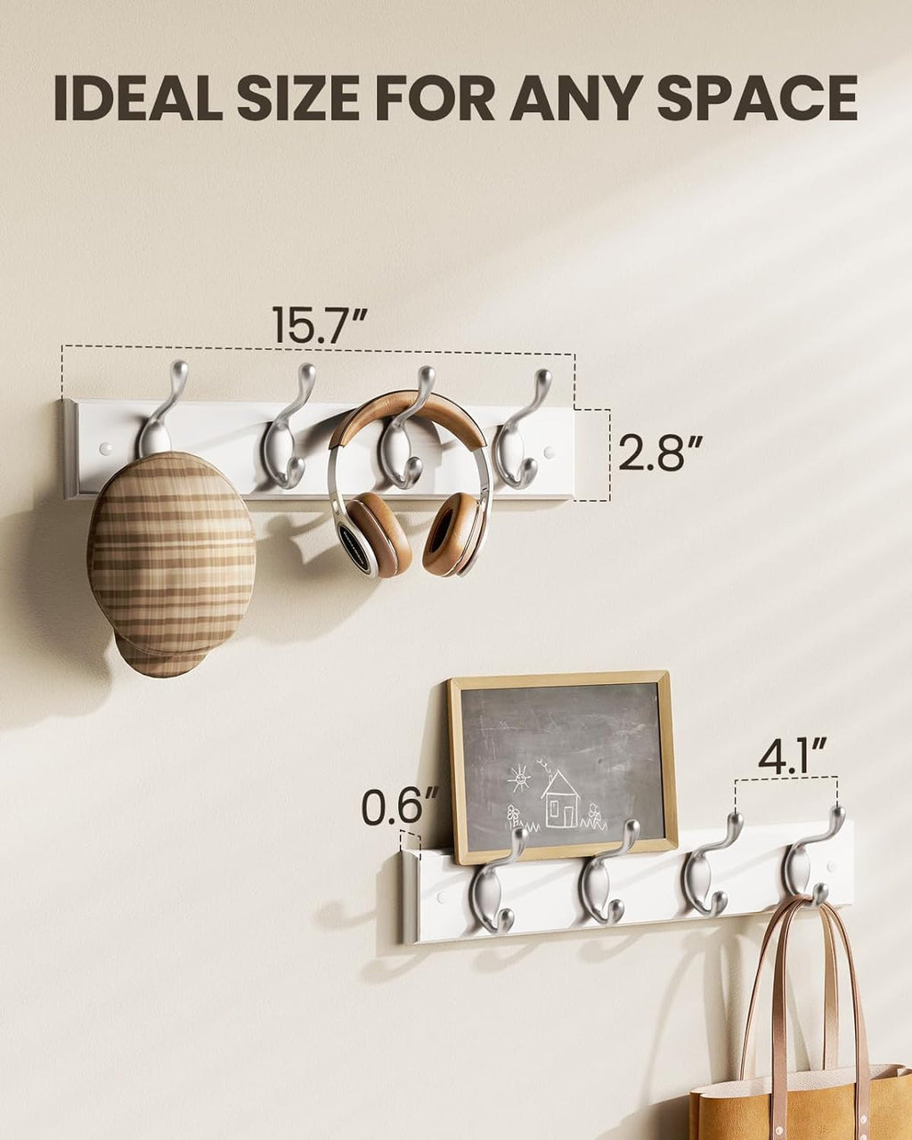 Coat Rack Wall Mount 2 Pack, Coat Hooks Wall Hooks Coat Hangers for Wall, Hat Racks Hooks for Hanging Coats Wall