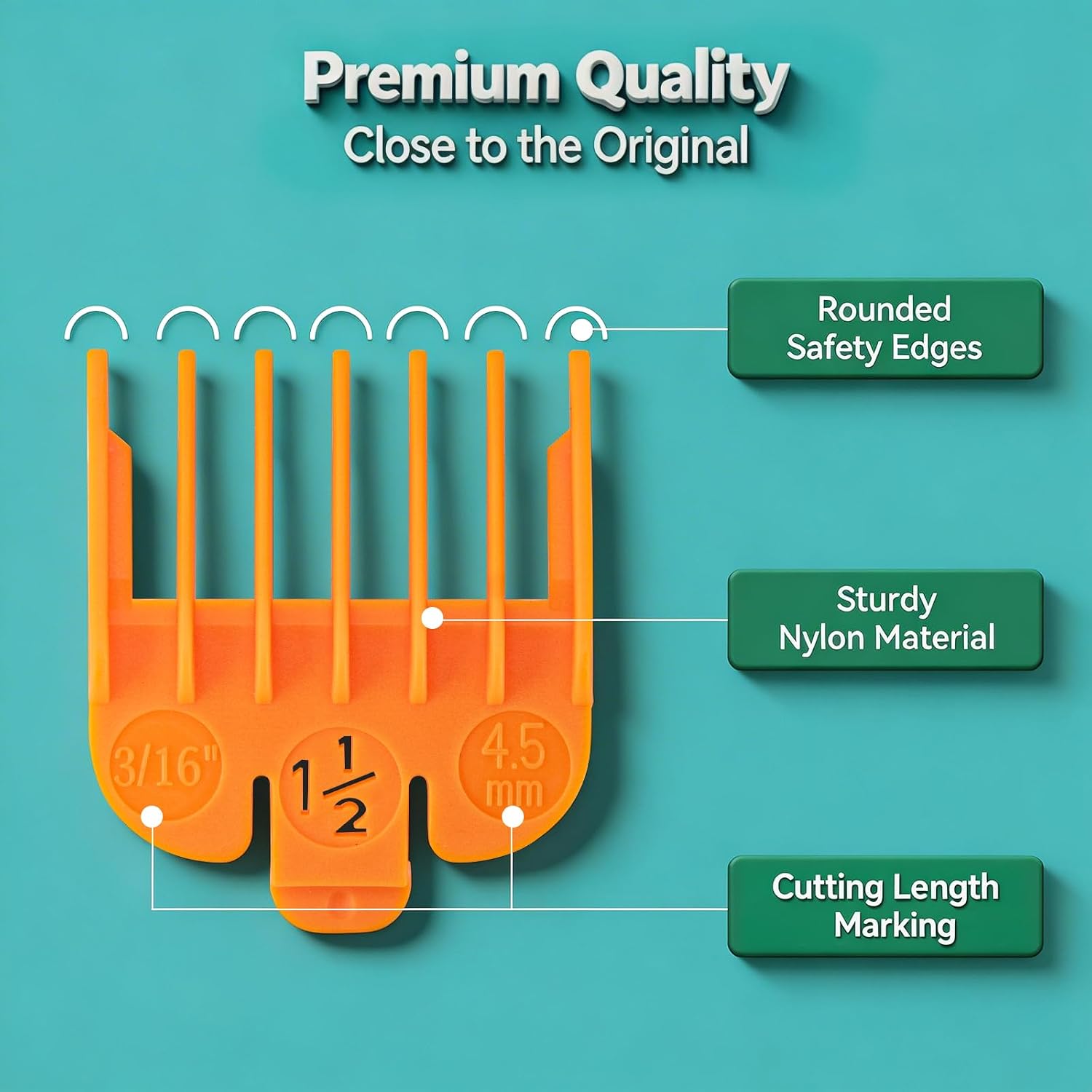 Clipper Guards Set Compatible with Most Wahl Clippers, Color Coded Clipper Guides Replacement - 1/16" to 1", 10 Piece