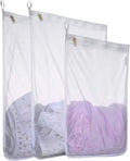 Fine Mesh Laundry Bags for Delicates, 3 Pack (2L+1M) Reusable Wash Bags with Sturdy Zippers, Durable Net Washing Bags