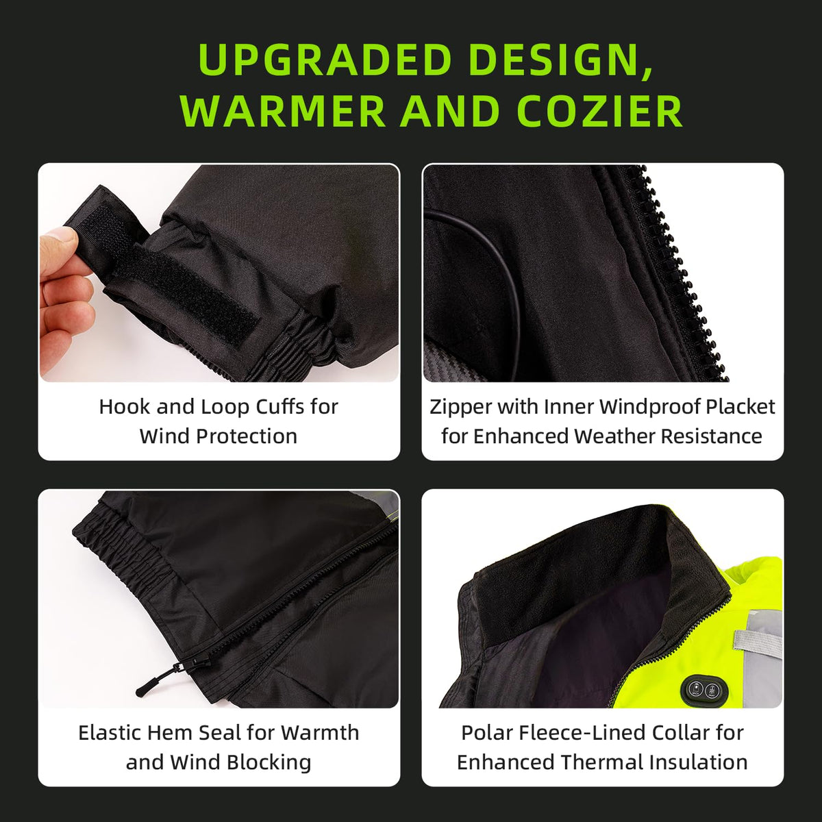 Safety Heated Jacket (X-Large, yellow)