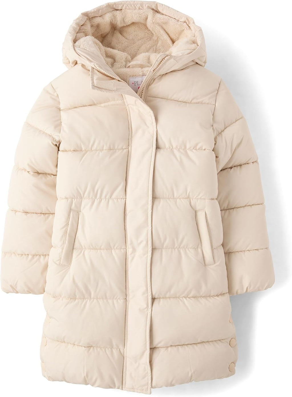 girls Medium Weight Long Puffer Jacket, Wind-resistant, Water-resistant