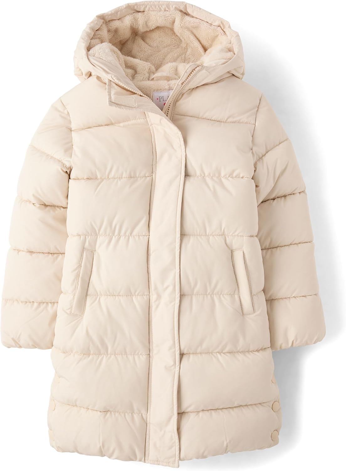 girls Medium Weight Long Puffer Jacket, Wind-resistant, Water-resistant