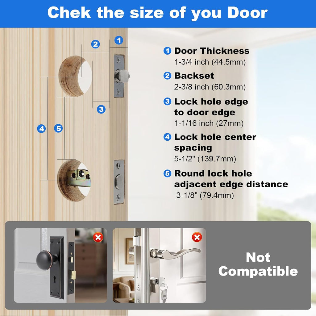 U 10539 Door Reinforcement Plate & U10385 Strike for 1-3/4" Thick Doors | Fits 2-3/8" (60mm) backsets,Stainless