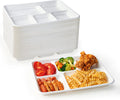 Compostable Disposable 5 Compartment Paper Plates, 10.25inch
