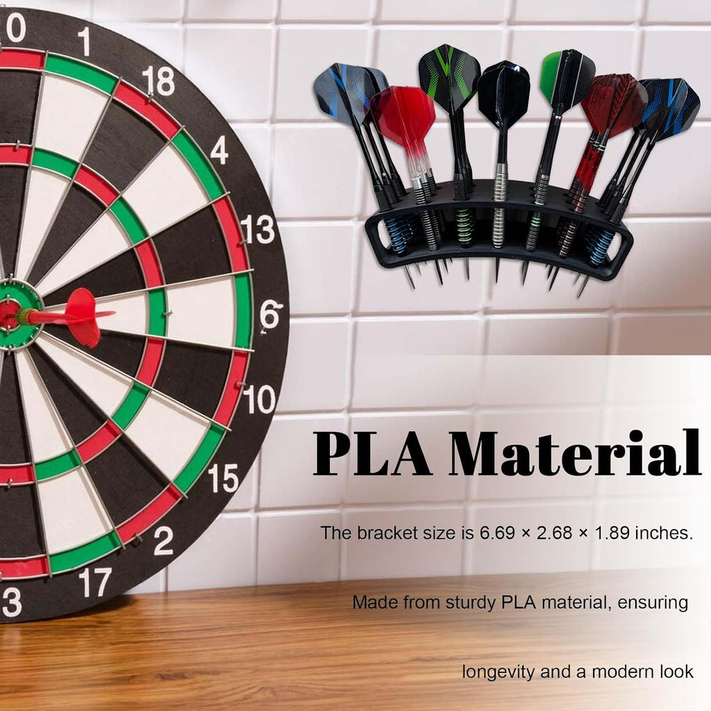 Wall Mounted Dart Holder | 21 Tip Darts Storage and Display Rack | Game Room Organizer Accessory