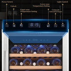 Wine Fridge 52-bottle Wine Cooler Refrigerators Dual-Zone