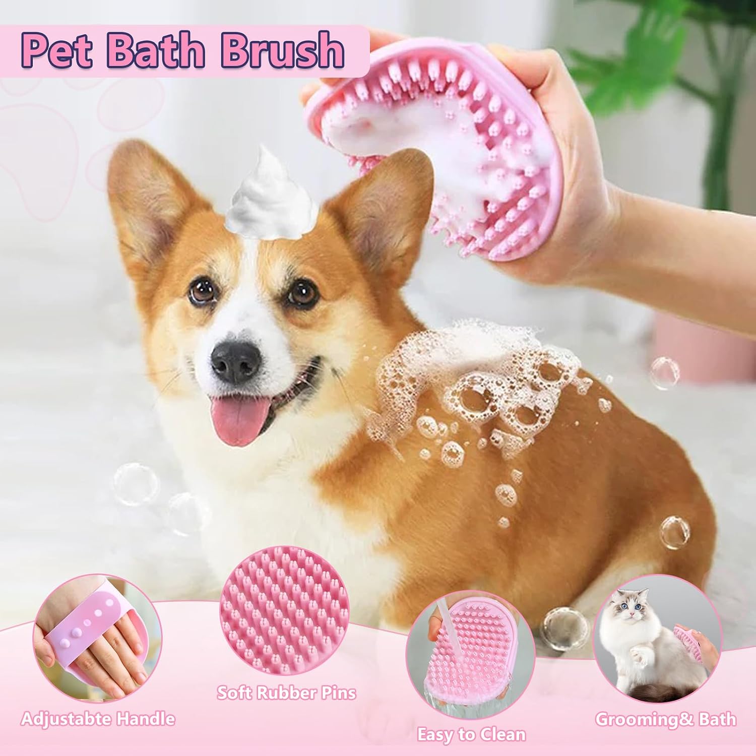Dog Brush Grooming Kit 6PCS Dog Brush for Shedding-Dogs Brushes for Grooming, Dematting Comb for Dogs, Nail Clipper
