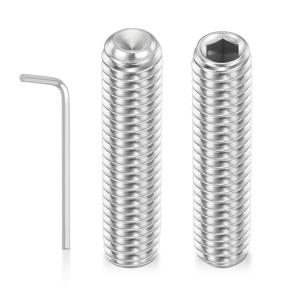 Kozelo 50pcs Cup Point Hex Socket Set Screws-M6-1x25mm 304 SS