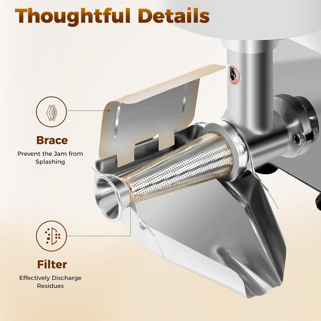 110V Electric Tomato Strainer 450W Commercial Grade Tomato Milling Machine Stainless Steel Tomato Press and Strainer