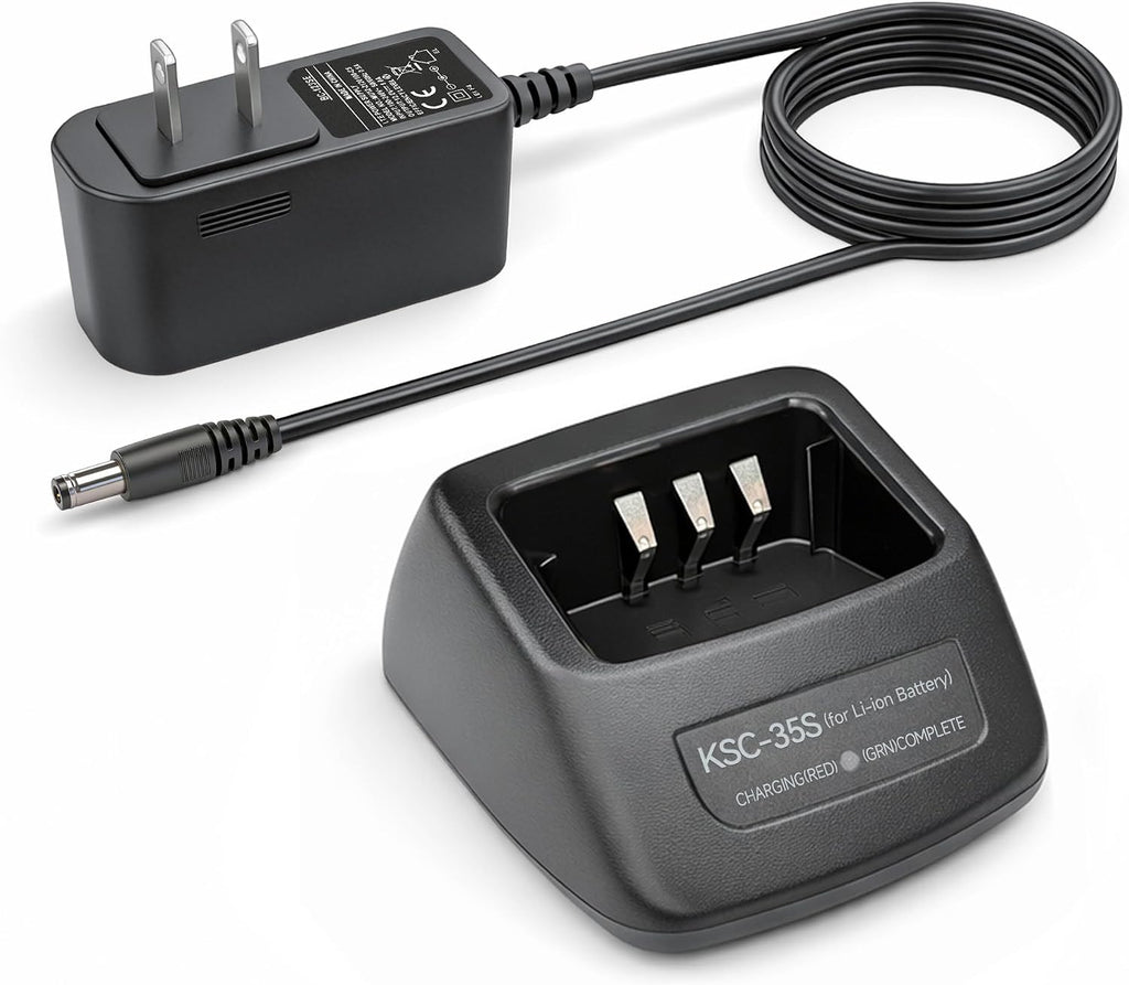 KSC-35S Rapid Charger Replacement for Kenwood TK-2400 TK-3400 2-Way Radio | Smart desktop charger perfectly fits